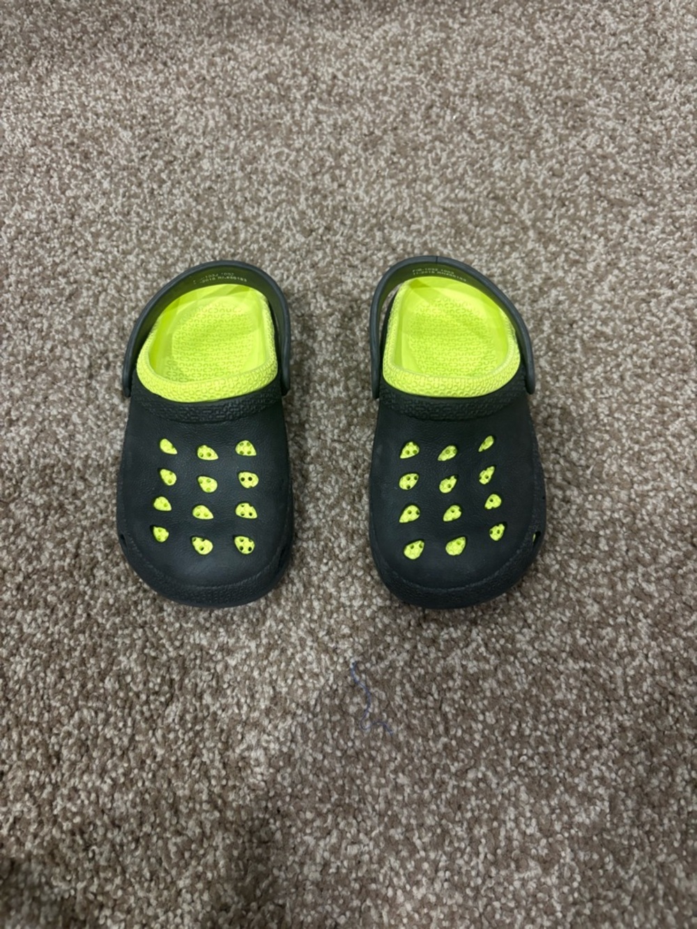 Kids Black and Neon Yellow Slip-On Clogs